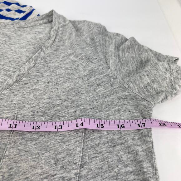 Lot Of 2 MADEWELL Women's V Neck Cotton Tee Shirts Blue Striped & Solid Gray - Picture 8 of 10